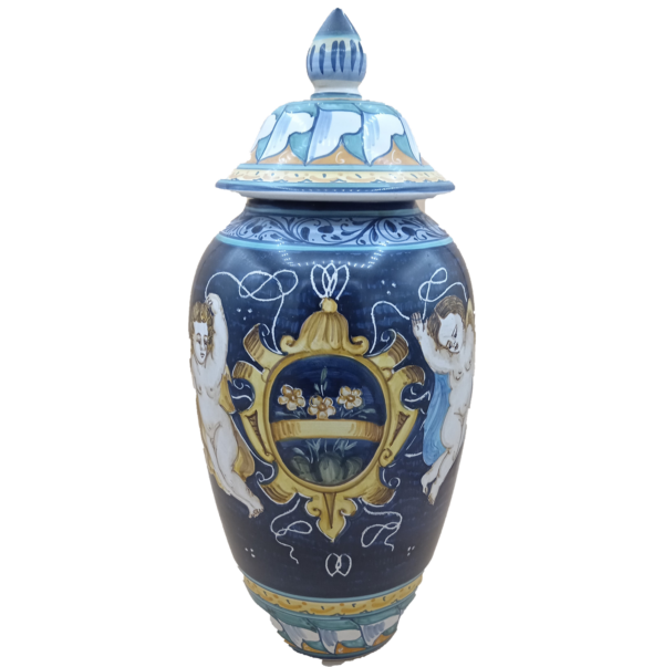 Vaso Orientale con Puttino - Ceramiche di Castelli