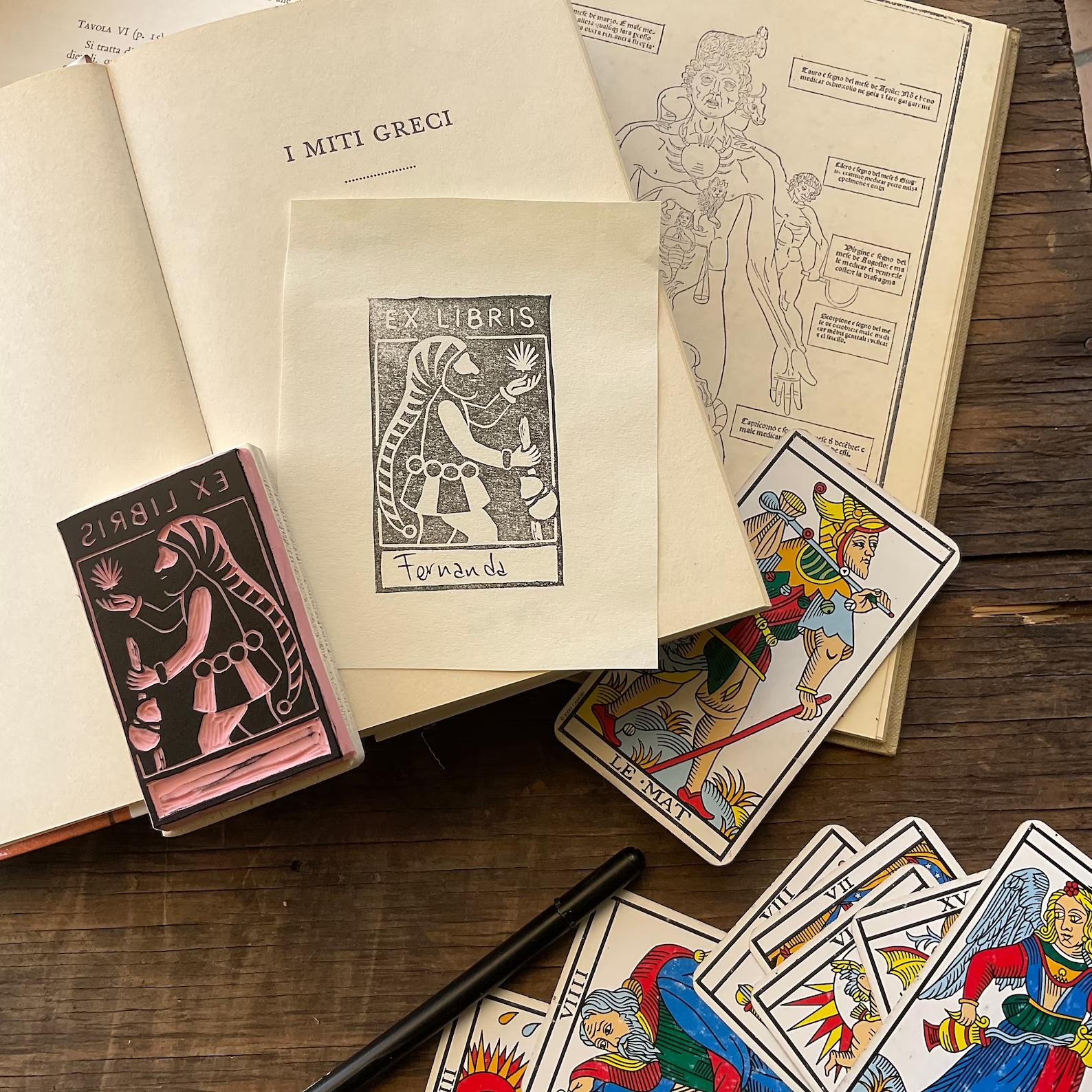 Il Matto - Timbri Ex Libris Tarot - Libreria Rotondi