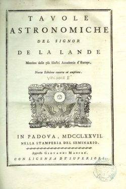 libreria rotondi de la lande compendio d'astronomia prima edizione italiana