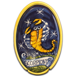 scorpione segno zodiacale libreria rotondi ceramica