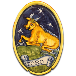 toro segno zodiacale libreria rotondi ceramica